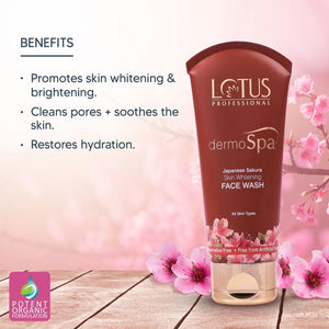 dermoSpa Japanese Sakura Skin Whitening Face Wash - Lotus Professional